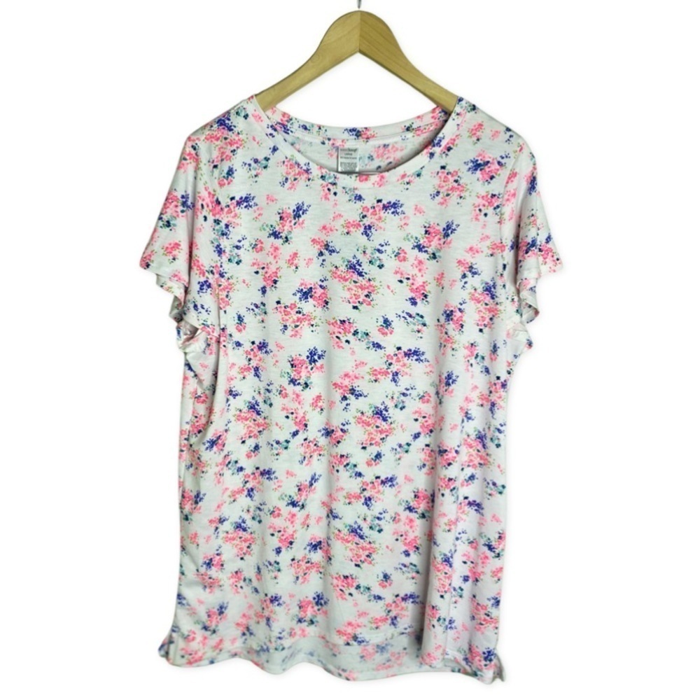 West Loop Ruffle Sleeve Floral Tunic Top NWT Size L